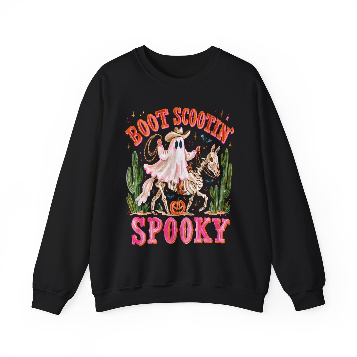 Boot Scootin' Spooky Sweatshirt — Western Halloween Ghost Crewneck