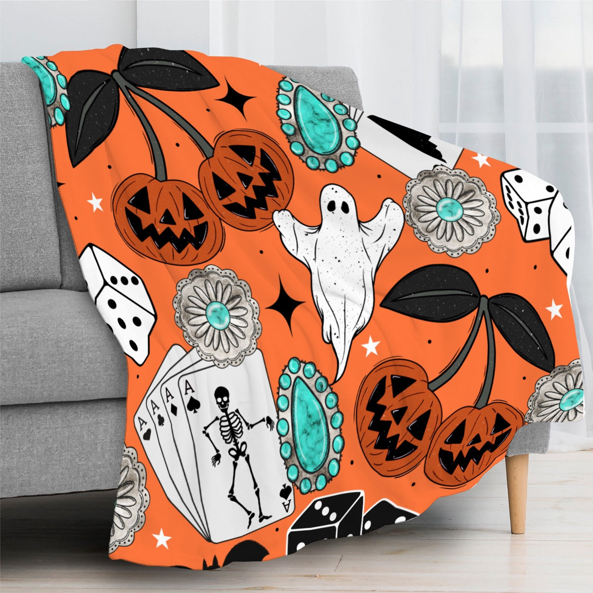 Flannel Throw Blanket Westernhalloween
