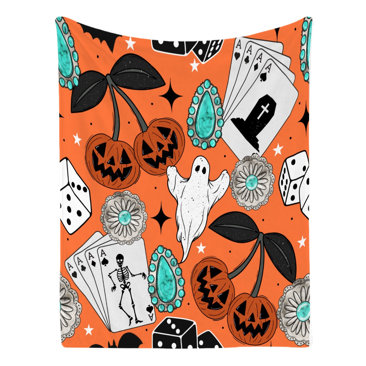 Flannel Throw Blanket Westernhalloween