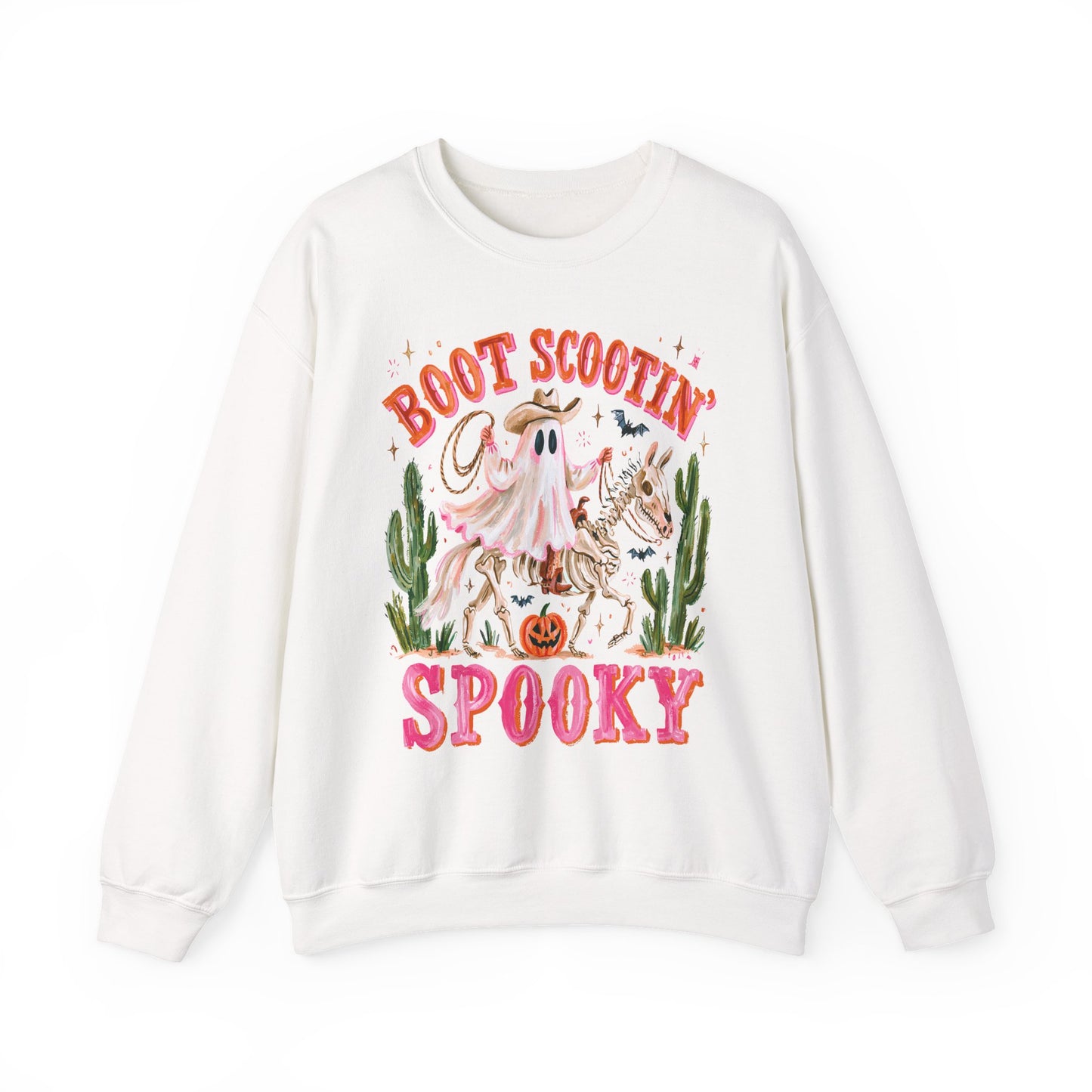Boot Scootin' Spooky Sweatshirt — Western Halloween Ghost Crewneck