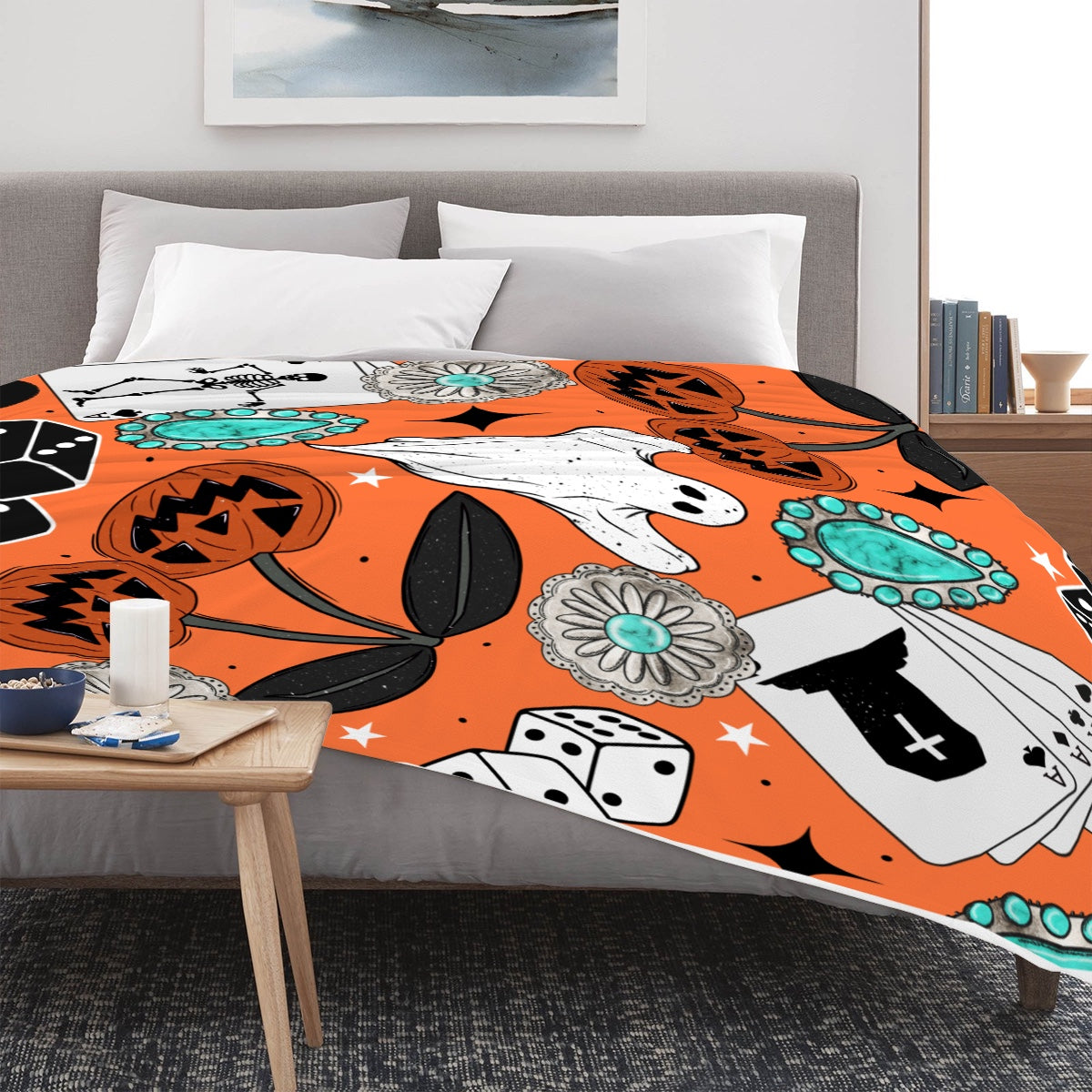 Flannel Throw Blanket Westernhalloween